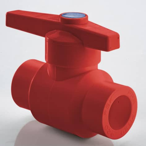 Кран шаровый ПП D40 AntiFire(красный)