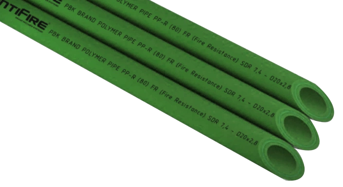 Труба PP-R FR FireResistant SDR 7.4 D75 L4м AntiFire(зеленый)