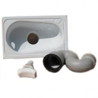 Чаша Генуя сталь эмаль центральный слив в комплекте с сифоном и водорассекателем Сантэкс (Гомель)