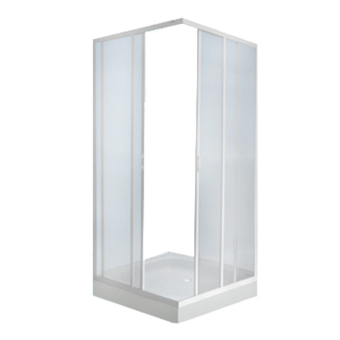 Кабина душевая пл/стекло 4-х стенная 800х800мм белый без поддона Пластиклайн (СибПласт)
