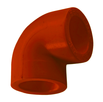 Угольник ПП 90гр. D63 AntiFire(красный)