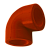 Угольник ПП 90гр. D63 AntiFire(красный)
