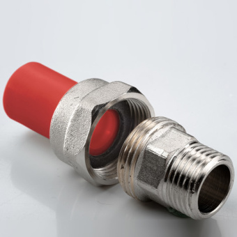 Муфта комбинир. раз. растр. ПП D50-1 1/2'НР AntiFire(красный)